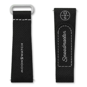 MoonSwatch-Armband aus schwarzem und grauem Kautschuk