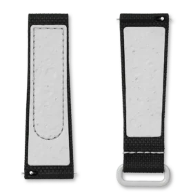 MoonSwatch-Armband aus schwarzem und grauem Kautschuk